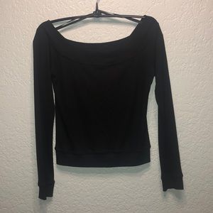 Plain black off the shoulder top